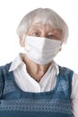 Senior woman with flu mask Royalty Free Stock Photo