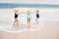 Senior woman friends playing in water Royalty Free Stock Photo