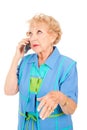 Senior Woman Gossips on Cellphone Royalty Free Stock Photo