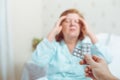 Senior woman got a headache Royalty Free Stock Photo