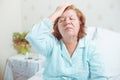Senior woman got a headache Royalty Free Stock Photo