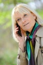 Senior woman happy phoning