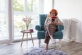 Senior woman having a video call on a smart phone Royalty Free Stock Photo