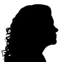 A woman head, body part black color silhouette vector