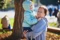 Grandmother and granddaughter walking together in Uskudar district on Asian side of Istanbul, Turkey Royalty Free Stock Photo