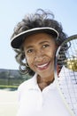 Senior Woman Holding Tennis Racquet Royalty Free Stock Photo