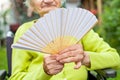 Overheated elderly woman Royalty Free Stock Photo