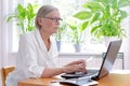 Senior woman laptop tax declaration Royalty Free Stock Photo