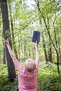 Senior woman meditation/praise Royalty Free Stock Photo