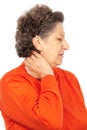 Senior woman with neck pain Royalty Free Stock Photo