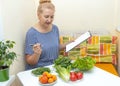 Senior woman nutritionist working in home office Royalty Free Stock Photo