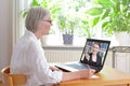 Senior woman online tax advice Royalty Free Stock Photo