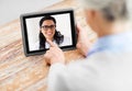 Senior woman patient having video call with doctor Royalty Free Stock Photo