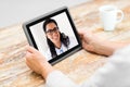 Senior woman patient having video call with doctor Royalty Free Stock Photo