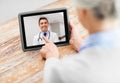 Senior woman patient having video call with doctor Royalty Free Stock Photo