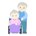 Senior woman patient sitting on wheelchair