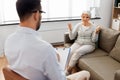 Senior woman patient talking to psychologist Royalty Free Stock Photo