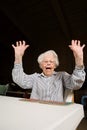 Senior woman playing bingo