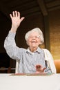 Senior woman playing bingo