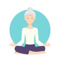 Senior woman practicing yoga exercises. Healthy Royalty Free Stock Photo