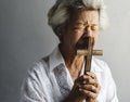 Senior woman prayer faith in christianity religion Royalty Free Stock Photo