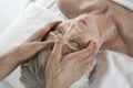 Senior Woman Receiving Head Massage At Spa Royalty Free Stock Photo