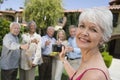 Senior Woman Recording Happy Moments Royalty Free Stock Photo