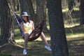 Senior Woman Relaxing In Hammock. Royalty Free Stock Photo