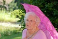 Senior woman resting in a garden