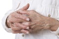 Senior woman's hands isolated on white Royalty Free Stock Photo