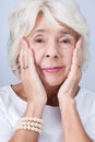 Senior woman and second childhood Royalty Free Stock Photo