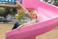 Senior woman on slide