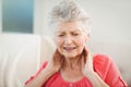 Senior woman suffering from neck pain Royalty Free Stock Photo