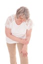 Senior woman suffers from arthrosis