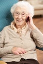 Senior Woman Talking On Mobile Phone Royalty Free Stock Photo