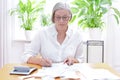 Senior woman tax declaration forms Royalty Free Stock Photo