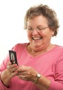 Senior Woman Texting on Cell Phone Royalty Free Stock Photo