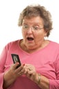 Senior Woman Texting on Cell Phone Royalty Free Stock Photo