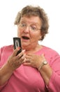 Senior Woman Texting on Cell Phone Royalty Free Stock Photo