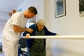 Senior woman during therapeutical activities on a nursing home in Mallorca