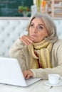 Senior woman using computer Royalty Free Stock Photo