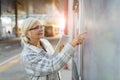 Senior woman using tablet