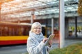 Senior woman using tablet