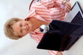 Senior woman using webcam Royalty Free Stock Photo