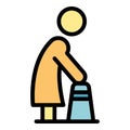 Senior woman walker icon vector flat Royalty Free Stock Photo