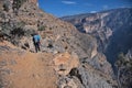 Senior woman walking at the edge of canyon Royalty Free Stock Photo