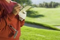 Senior Woman Writing Golf Score Royalty Free Stock Photo