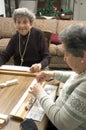 senior women friends Playing mah-jong
