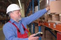 Senior worker with bar code reader Royalty Free Stock Photo