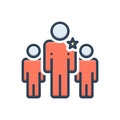 Color illustration icon for Seniority, eminence and excellence